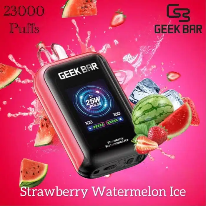 Geek Bar Watt 23000 Puffs Strawberry Watermelon Ice Best Vape Store UAE Online | Dxb Vape Club Online Geek Bar Watt 23000 Puffs Disposable Vape - AED 45 Buy Now