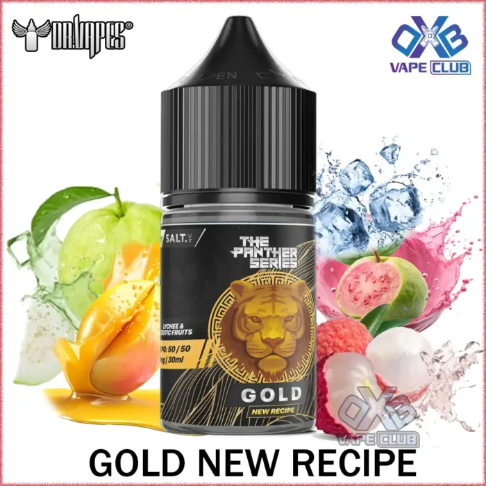 DR Vapes Panther Series Salt Nic Gold New Recipe Best Vape Store UAE Online | Dxb Vape Club Online DR Vapes Panther Series Salt Nic 30ml E-Juice All Flavors In Dubai,UAE