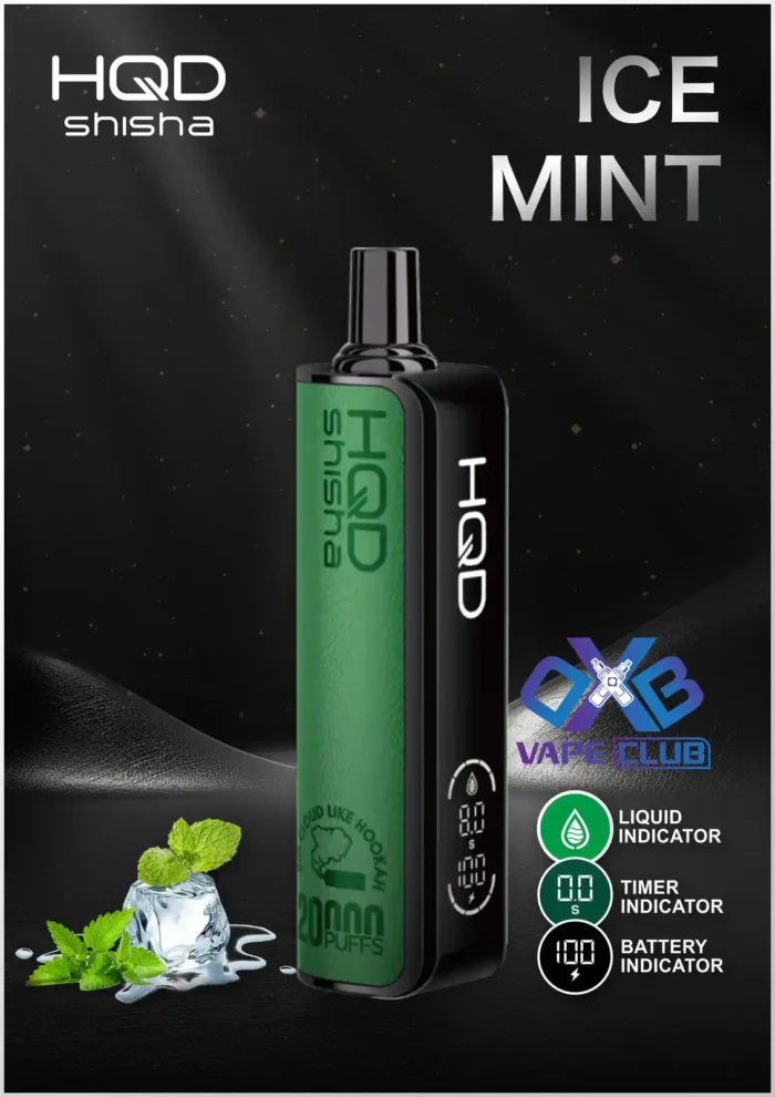 HQD SHISHA 20000 PUFFS SHISHA DISPOSABLE VAPE 3MG ICE MINT Best Vape Store UAE Online | Dxb Vape Club Online HQD Shisha 20000 Puffs (2025 Edition) | Buy HQD @ AED 45