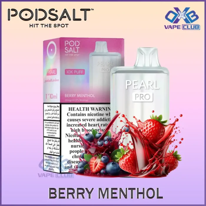 Pod Salt Pearl Pro 10000 Puffs Disposable Vape Berry Menthol Best Vape Store UAE Online | Dxb Vape Club Online Pod Salt Pearl Pro 10000 Puffs Disposable Vape 20mg Buy Now