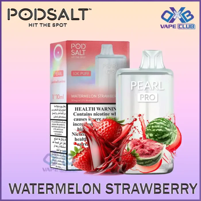 Pod Salt Pearl Pro 10000 Puffs Disposable Vape Watermelon Strawberry Best Vape Store UAE Online | Dxb Vape Club Online Pod Salt Pearl Pro 10000 Puffs Disposable Vape 20mg Buy Now