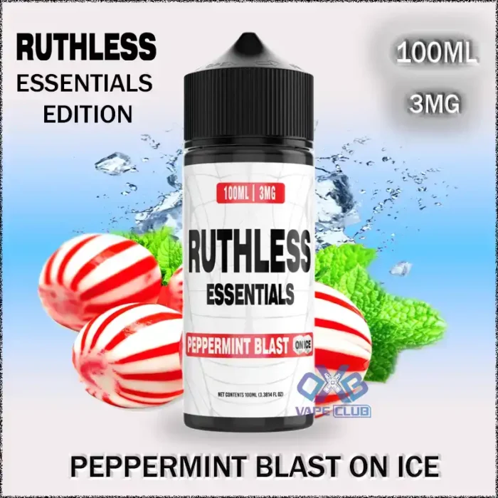 RUTHLESS ESSENTIALS EDITION 100ML PEPPERMINT BLAST ICE Best Vape Store UAE Online | Dxb Vape Club Online Ruthless Essentials Edition E-liquid 100ml in Dubai UAE