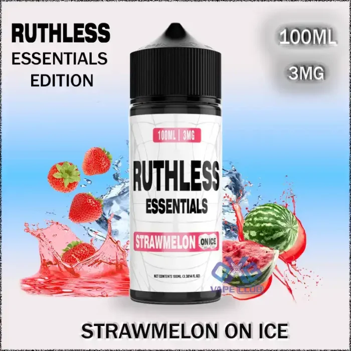 RUTHLESS ESSENTIALS EDITION 100ML STRAWMELON ICE Best Vape Store UAE Online | Dxb Vape Club Online Ruthless Essentials Edition E-liquid 100ml in Dubai UAE