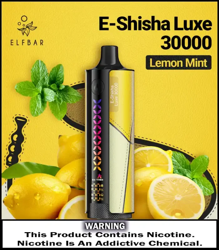 ELFBAR E Shisha Luxe 30000 Puffs Lemon Mint Best Vape Store UAE Online | Dxb Vape Club Online Elfbar E-Shisha Luxe 30000 Puffs Disposable Vape in UAE