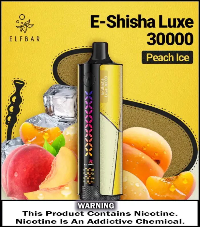 ELFBAR E Shisha Luxe 30000 Puffs Peach Ice Best Vape Store UAE Online | Dxb Vape Club Online Elfbar E-Shisha Luxe 30000 Puffs Disposable Vape in UAE