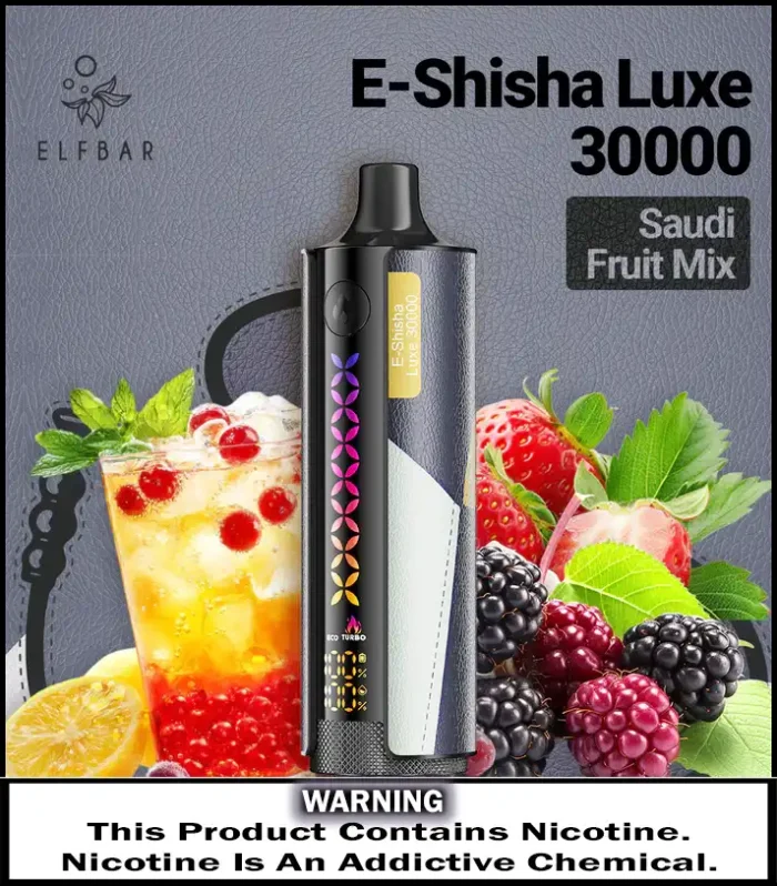 ELFBAR E Shisha Luxe 30000 Puffs Saudi Fruit Best Vape Store UAE Online | Dxb Vape Club Online Elfbar E-Shisha Luxe 30000 Puffs Disposable Vape in UAE