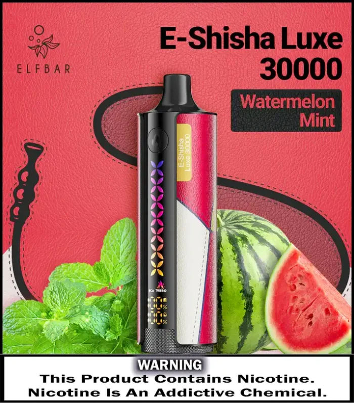 ELFBAR E Shisha Luxe 30000 Puffs Watermelon Mint Best Vape Store UAE Online | Dxb Vape Club Online Elfbar E-Shisha Luxe 30000 Puffs Disposable Vape in UAE