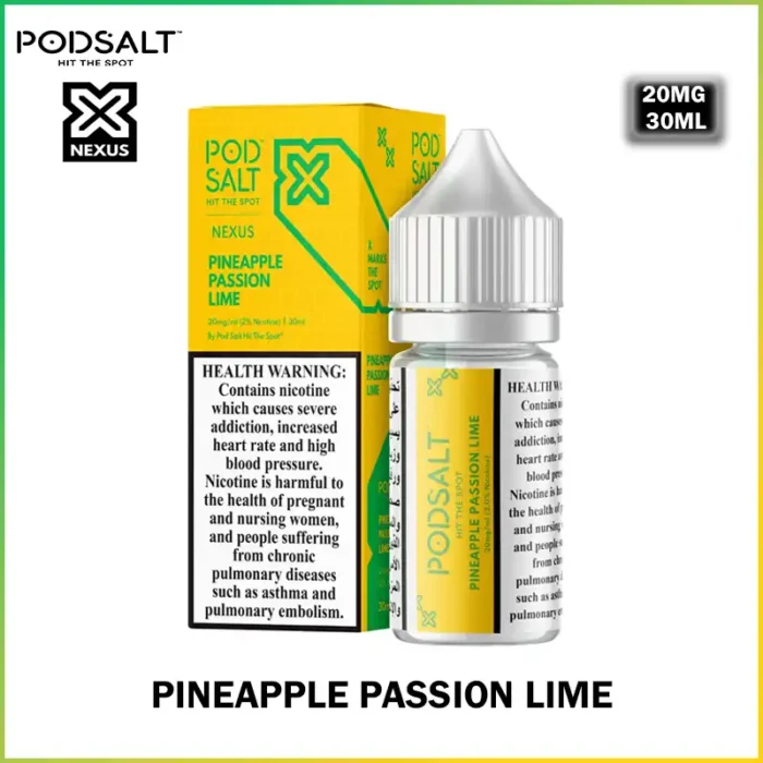 POD SALT Nexus E liquid 30ml pineapple passion lime Best Vape Store UAE Online | Dxb Vape Club Online Pod Salt Nexus E-juice 20MG Nicotine 30ml