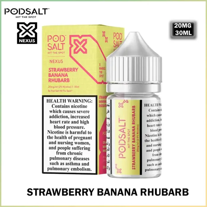 POD SALT Nexus E liquid 30ml strawberry banana rhubarb Best Vape Store UAE Online | Dxb Vape Club Online Pod Salt Nexus E-juice 20MG Nicotine 30ml