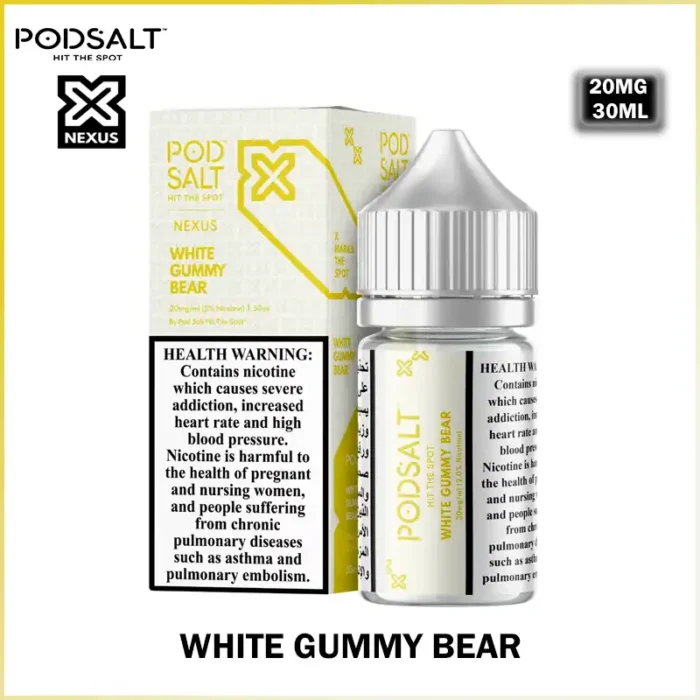 POD SALT Nexus E liquid 30ml white gummy bear Best Vape Store UAE Online | Dxb Vape Club Online Pod Salt Nexus E-juice 20MG Nicotine 30ml