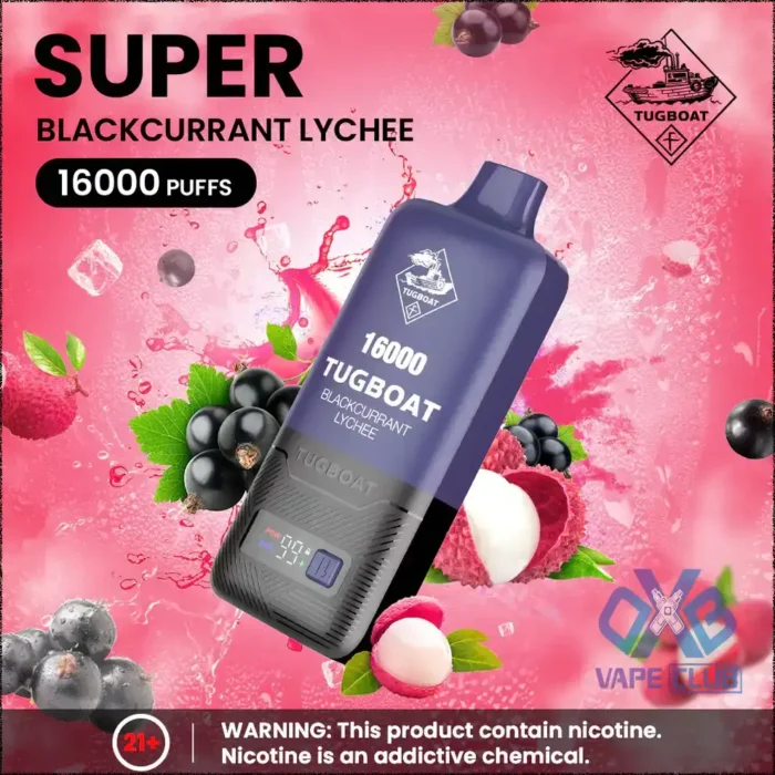 Tugboat Super 16000 Puffs Blackcurrant Lychee Best Vape Store UAE Online | Dxb Vape Club Online Tugboat Super 16000 Puffs Pod In UAE