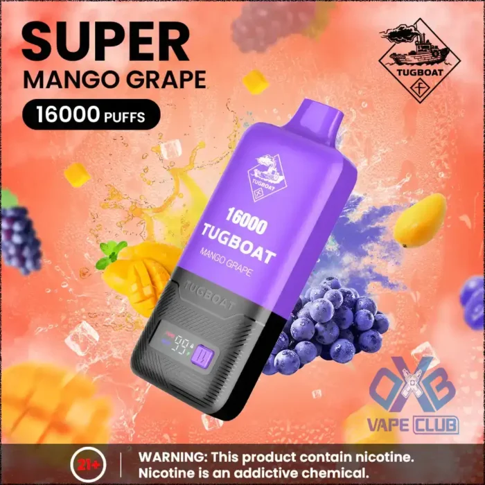 Tugboat Super 16000 Puffs Mango Grape Best Vape Store UAE Online | Dxb Vape Club Online Tugboat Super 16000 Puffs Pod In UAE