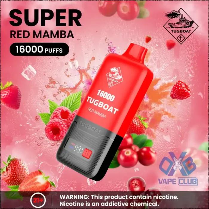 Tugboat Super 16000 Puffs Red Mamba Best Vape Store UAE Online | Dxb Vape Club Online Tugboat Super 16000 Puffs Pod In UAE