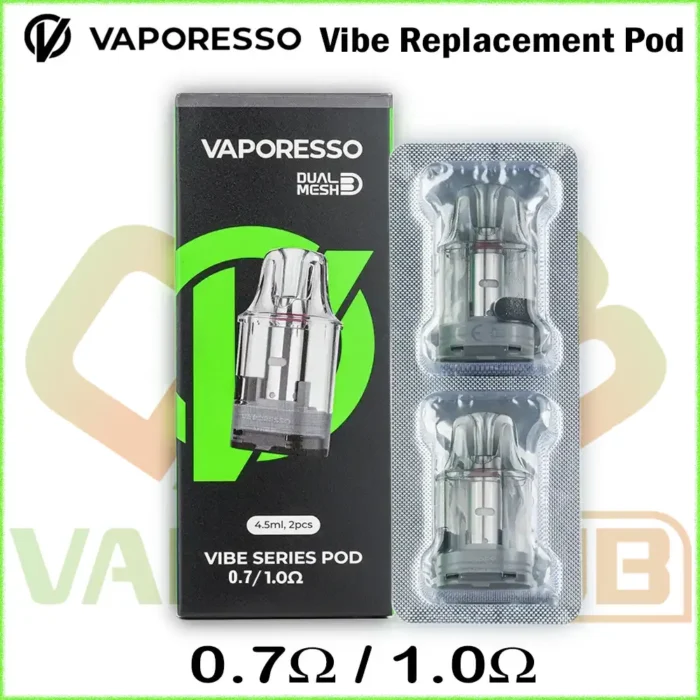 Vaporesso Vibe Replacement Pods 0.7ohm 1.0ohm 1 Best Vape Store UAE Online | Dxb Vape Club Online Vaporesso Vibe Replacement Pods