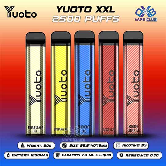 Yuoto XXL Disposable Vape 2500 Puffs In UAE