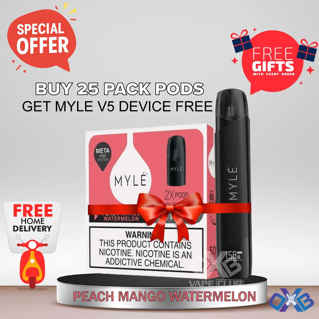 peach-mango-watermelon-black Order 25 Pack Peach Mango Watermelon Pods with Free Myle V5 Device – Free Delivery UAE - Image 2