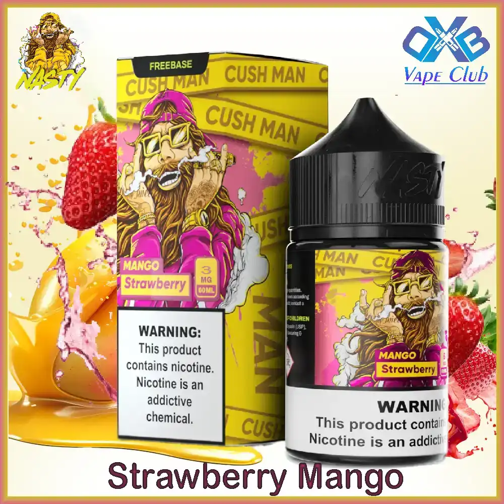 Cush-Man-Mango-Strawberry-By-Nasty-Juice-60ml-3mg.webp Nasty Cush Man Mango Strawberry Saltnic 60ml 3mg - Image 1