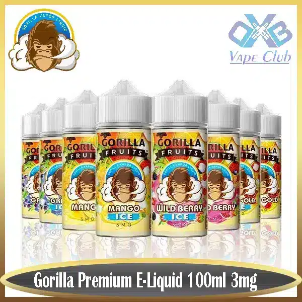 Gorilla-Premium-E-Liquid-100ml-3mg-In-Dubai.webp Gorilla Premium E Juice 100ml - AED 50 - Image 1