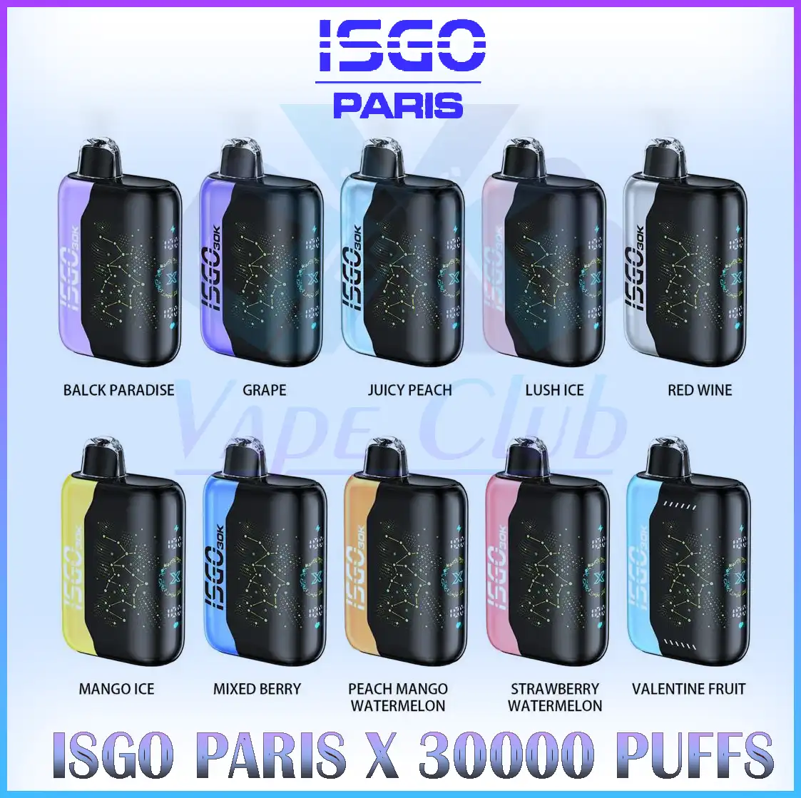 ISGO-PARIS-X-30000-PUFFS.webp ISGO Paris X Disposable Vape 30000 Puffs - AED 50 Dubai - Image 1