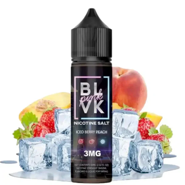 BLVK Pink Iced Berry Peach 60ml E Juice - AED 40