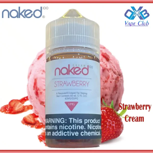 Naked100 Strawberry Cream E-Juice 60ML - AED 50 Dubai
