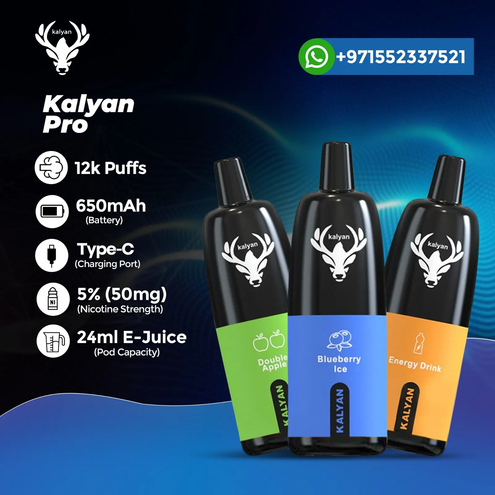 kalyan-pro-12000-puffs.webp Kalyan Pro 12000 Puffs Disposable Vape in Dubai | Fast Delivery - Image 1