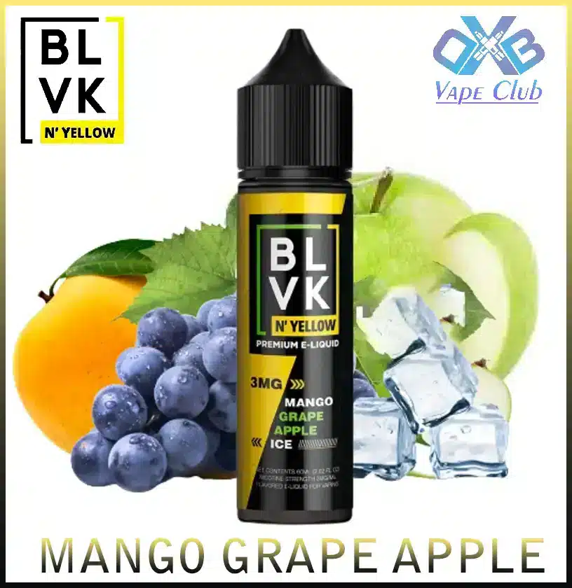 mango-grape-apple-ice-blvk-n-yellow-60ML.webp BLVK N Yellow Mango Grape Apple Ice 60ml E Juice - AED 40 - Image 1
