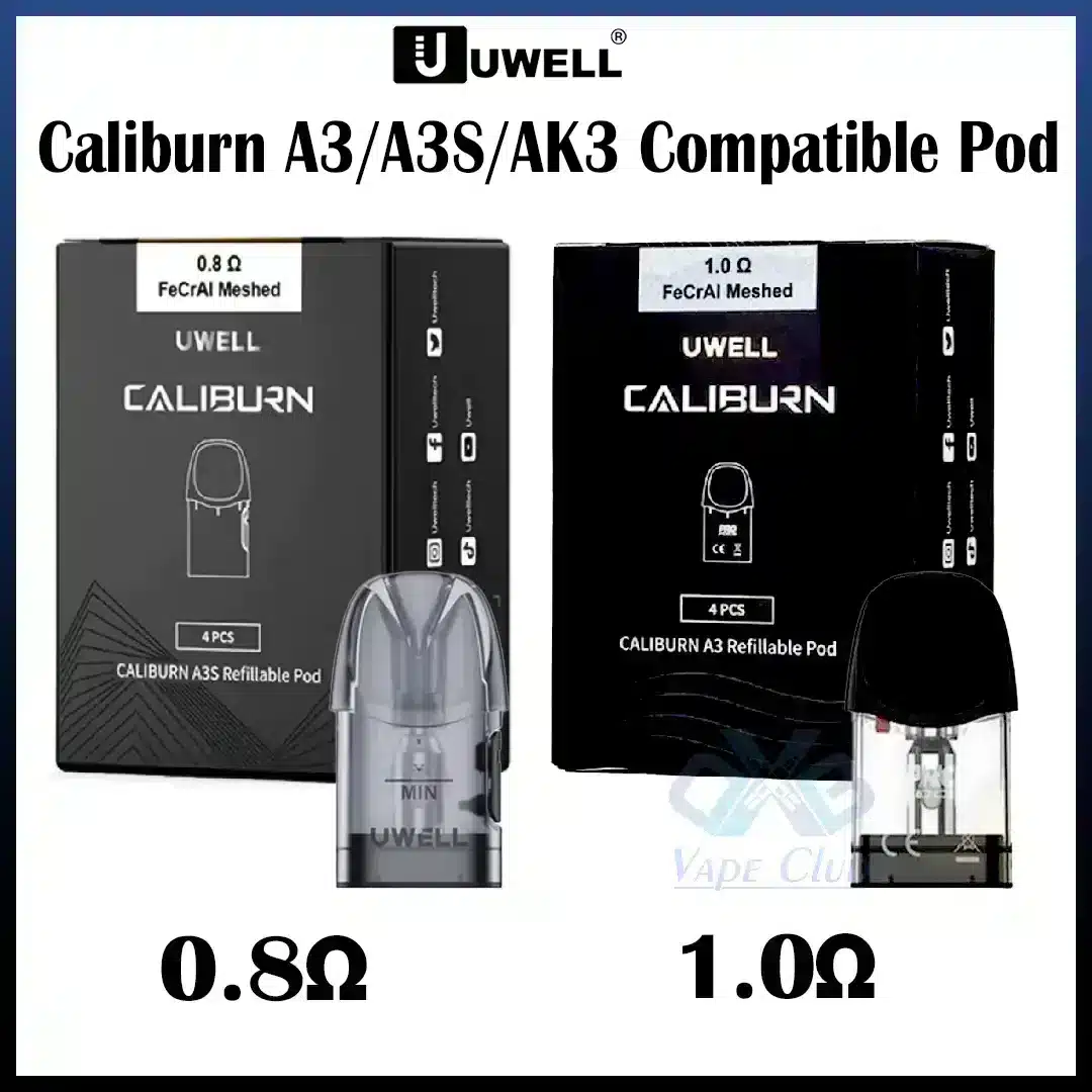 uwell-caliburn-a3-replacement-pods-In-Dubai.webp Uwell Caliburn A3 Replacement Pod Pack Of 4Pc - AED 50 - Image 1