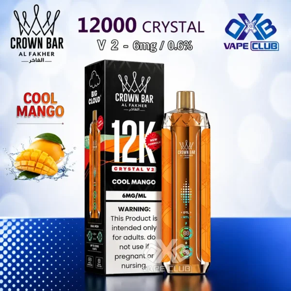 Al-Fakher Crown Bar 12K Crystal V2 Disposable Cool Mango