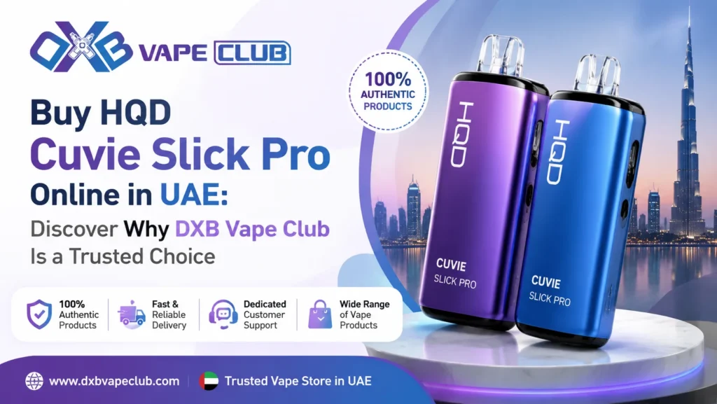 HQD Cuvie Slick Pro UAE disposable vape from DXB Vape Club