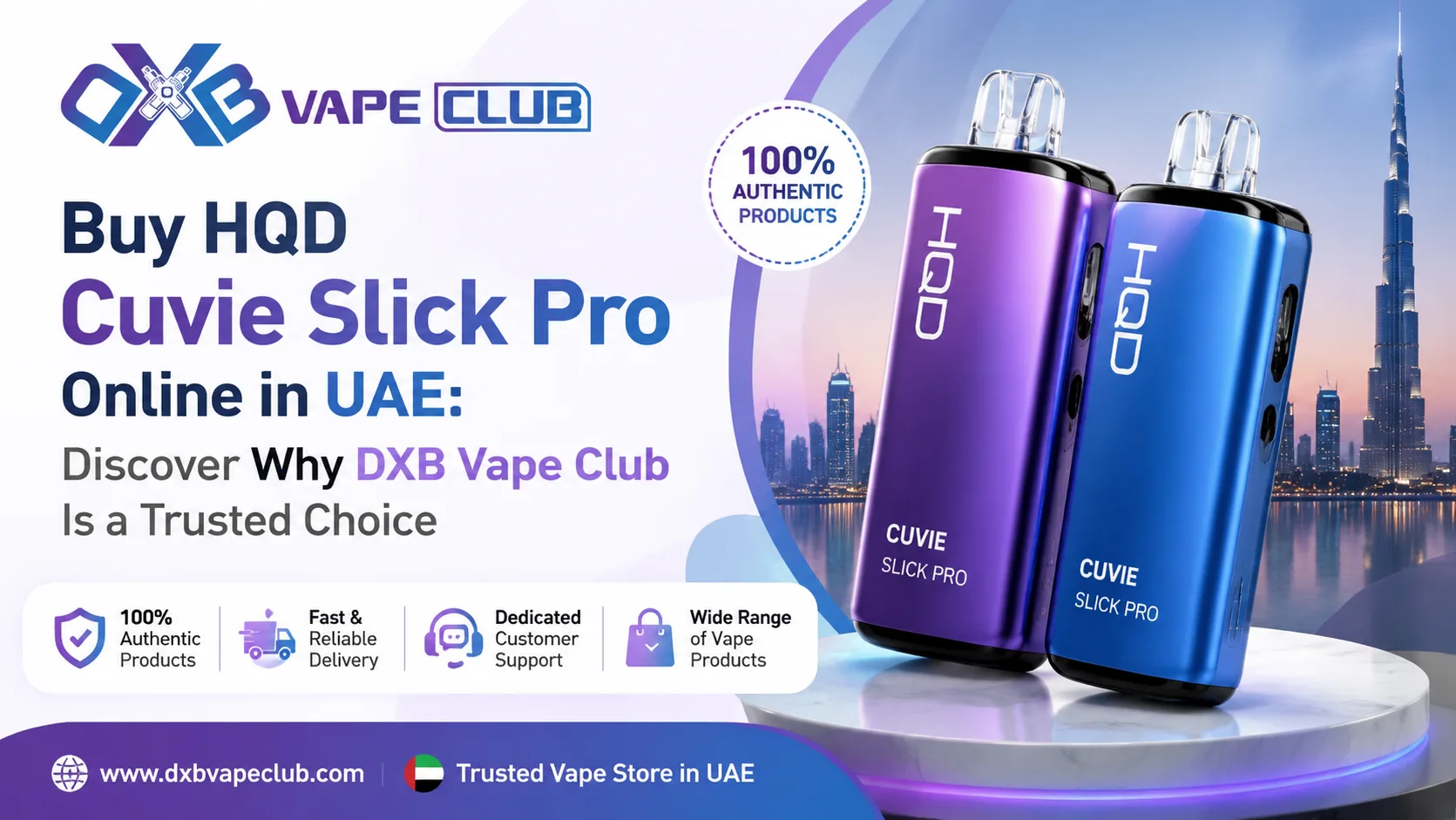HQD Cuvie Slick Pro UAE disposable vape from DXB Vape Club