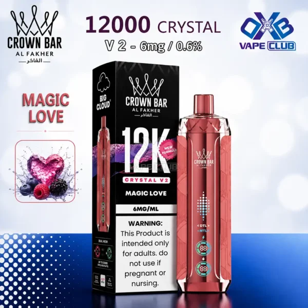 Al Fakher Crown Bar 12K Crystal V2 Disposable Magic Love