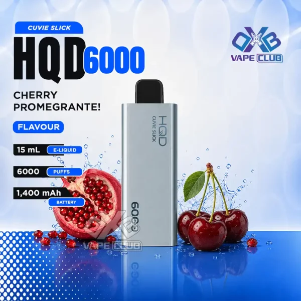 HQD Cuvie Slick 6000 Puffs Cherry Pomegranate