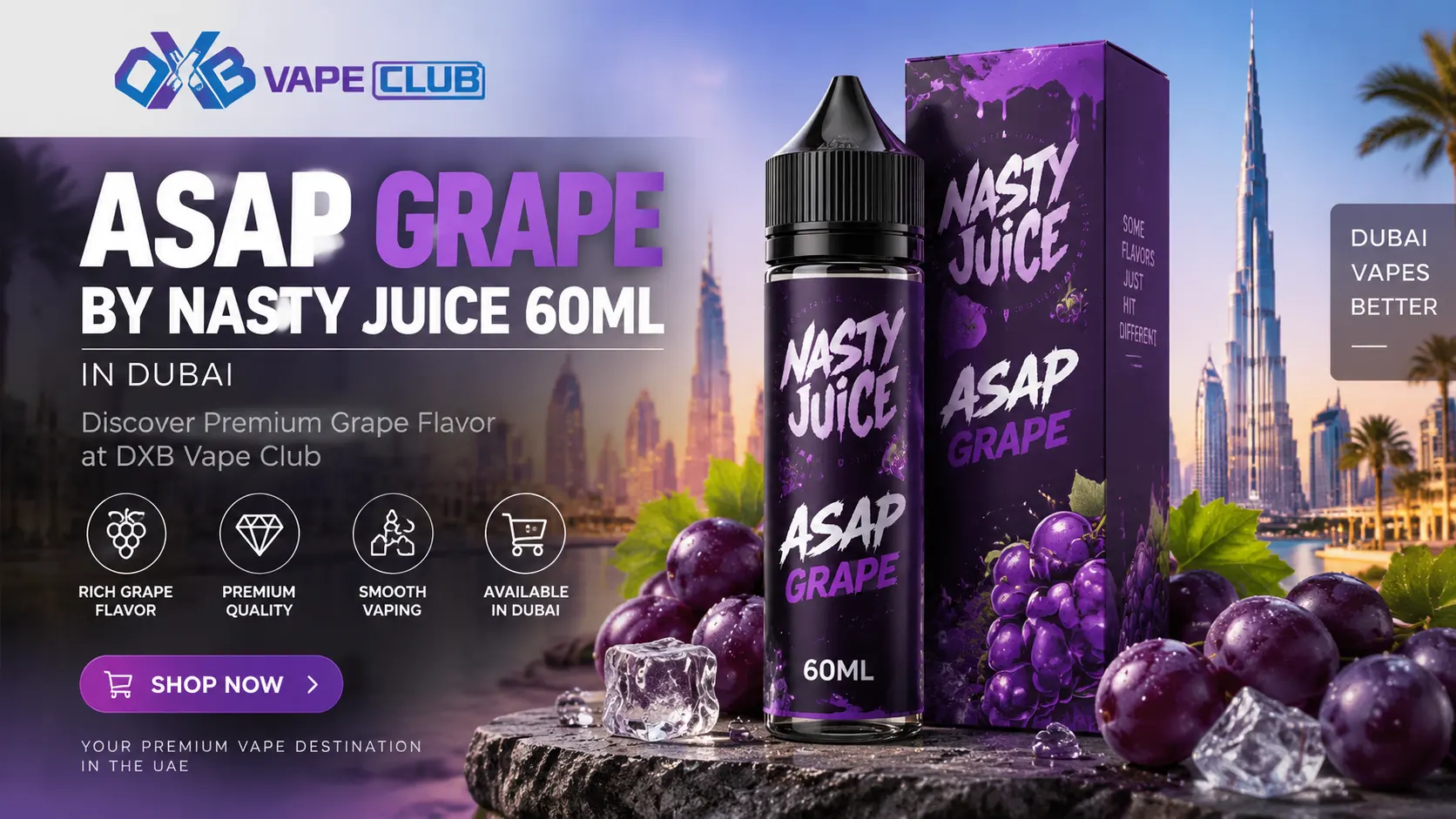 ASAP Grape by Nasty Juice 60ML premium e-liquid in Dubai