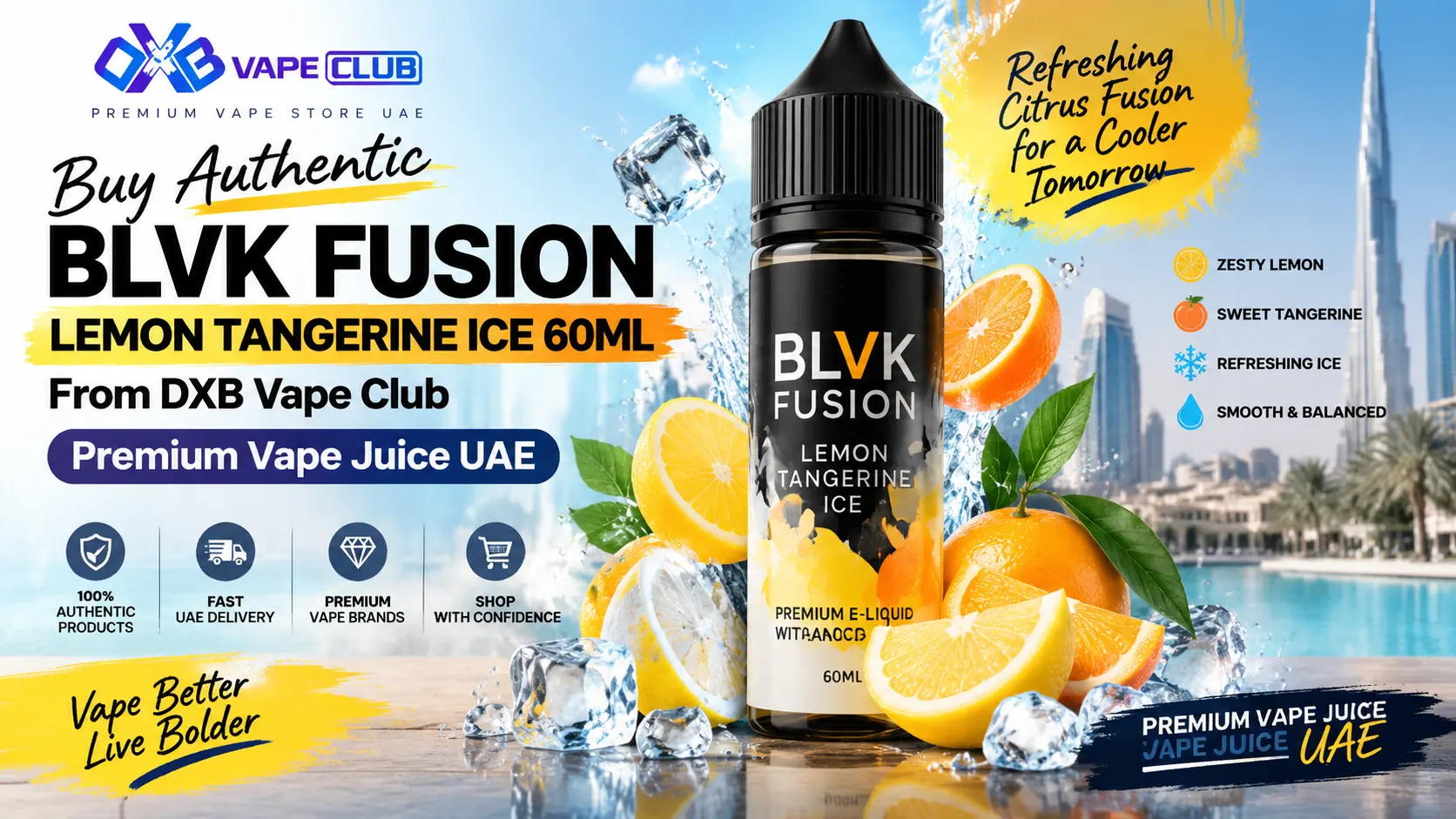 BLVK Fusion Lemon Tangerine Ice 60ml E Juice premium citrus vape flavor