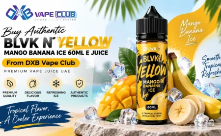 Buy Authentic BLVK N Yellow Mango Banana Ice 60ml E Juice From DXB Vape Club | Premium Vape Juice UAE