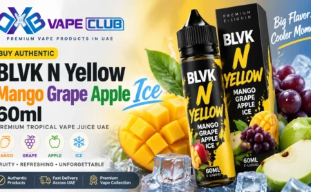 Buy Authentic BLVK N Yellow Mango Grape Apple Ice 60ml | Premium Tropical Vape Juice UAE