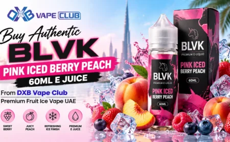 BLVK Pink Iced Berry Peach 60ml E Juice from DXB Vape Club