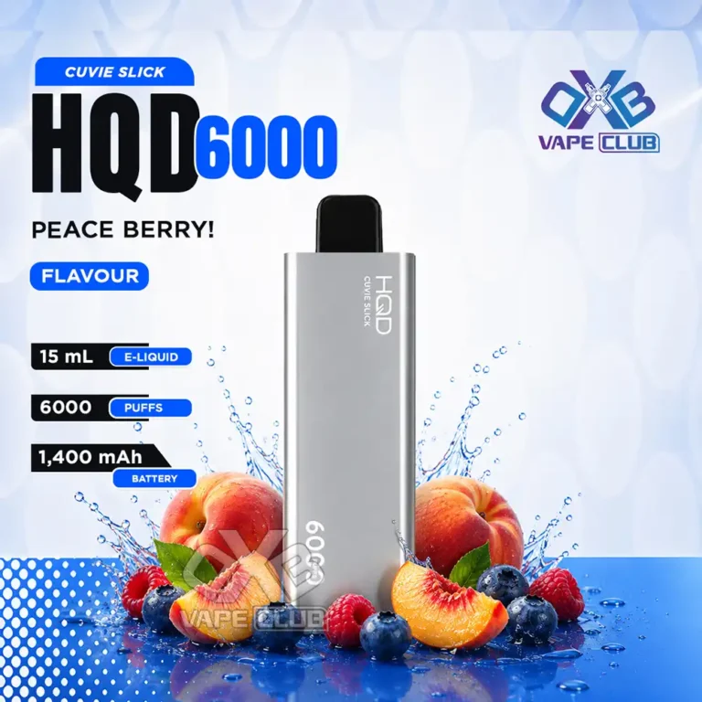 HQD Cuvie Slick 6000 Puffs Peach Berry from DXB Vape Club