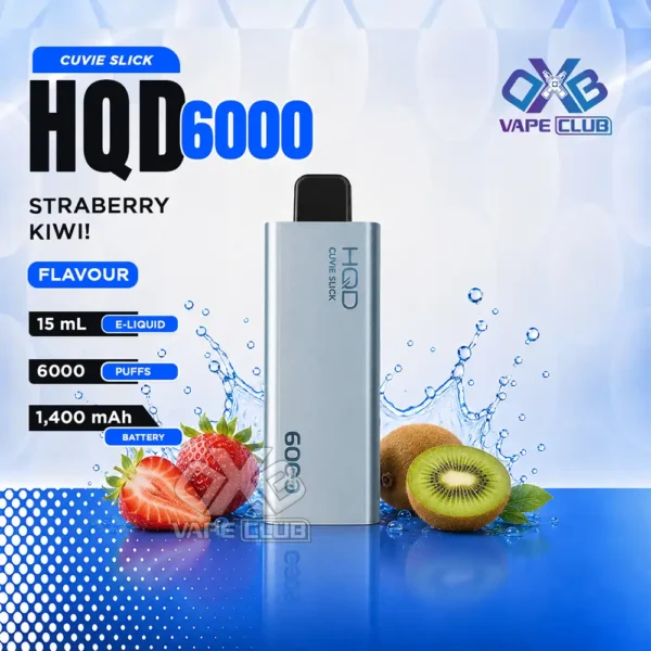HQD Cuvie Slick 6000 Puffs Strawberry Kiwi from DXB Vape Club