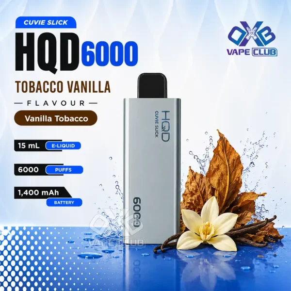 HQD Cuvie Slick 6000 Puffs Tobacco Vanilla
