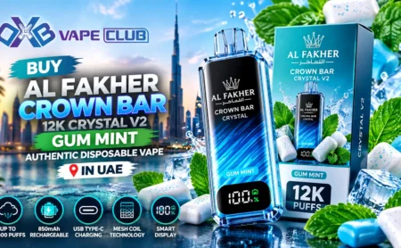 Buy Al Fakher Crown Bar 12K Crystal V2 Gum Mint Authentic Disposable Vape | UAE