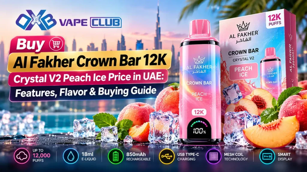 Buy Al Fakher Crown Bar 12K Crystal V2 Peach Ice Price in UAE: Features, Flavor & Buying Guide