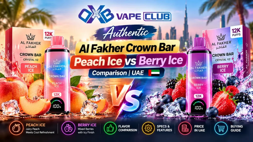Authentic Al Fakher Crown Bar Peach Ice vs Berry Ice Comparison | UAE